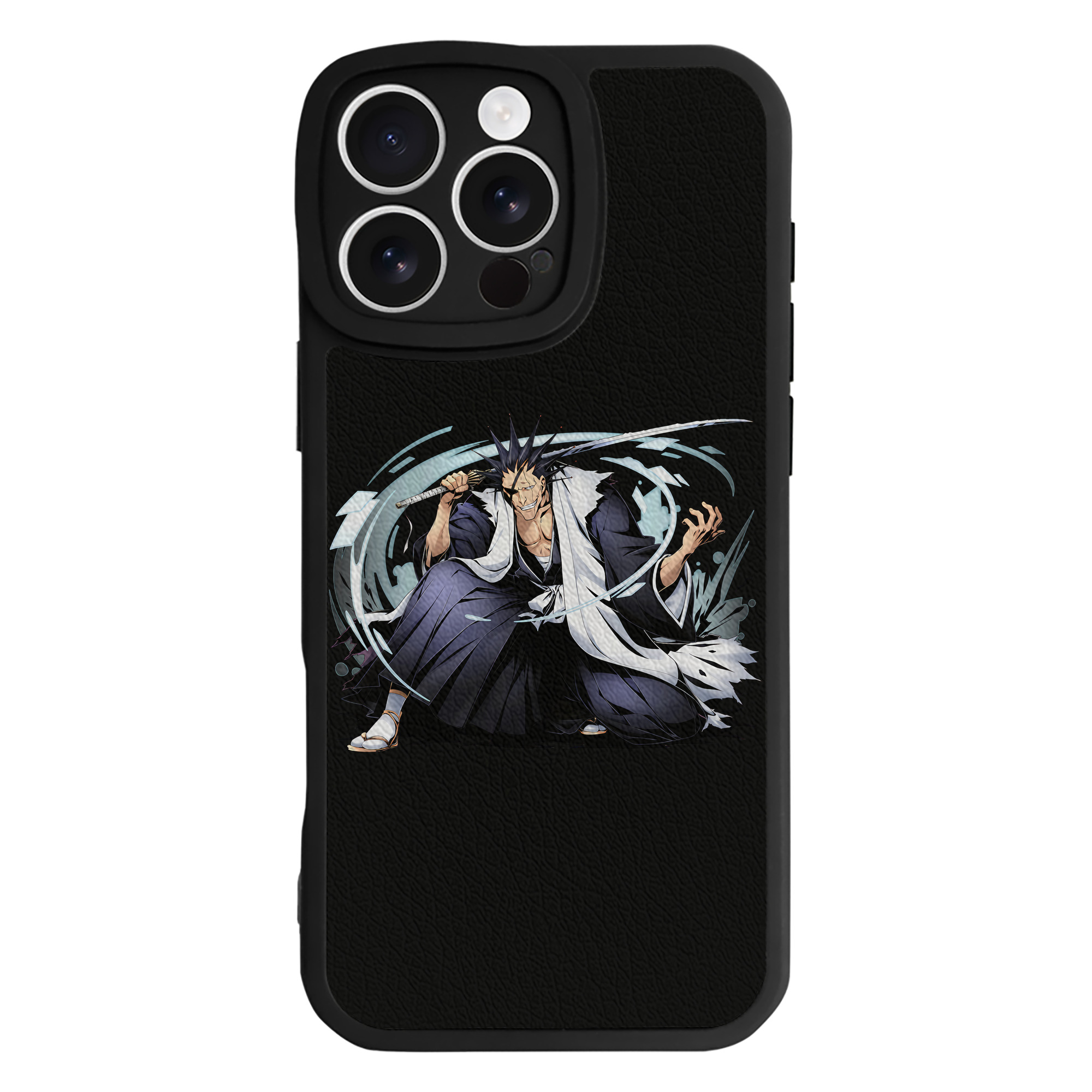 （画像用） ブリーチ ざらき けんぱち BLEACH Zaraki Kenpachi 【iPhone 16シリーズ対応】シリコンスマホケース（レザー調） 材質：シリコン